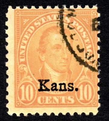 US 1929 10¢ Monroe "Kans." Stamp #668 used CV $12.50 - Image 1 of 2