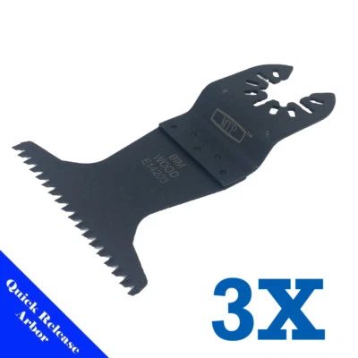 3 Bi-Metallica Lama Oscillante Multiuso Attrezzo Nero E Piani Dremel Bosch Ryobi - Immagine 1 di 4