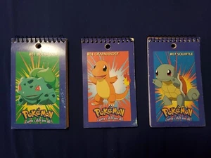 Vintage 1999 Starter Pokemon Bulbasaur Charmander Squirtle Memo Pad Set 3" x 5" - Bild 1 von 5