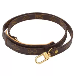 LOUIS VUITTON Monogram Shoulder Strap Bag Black GHW Men Women K2220 - Picture 1 of 5