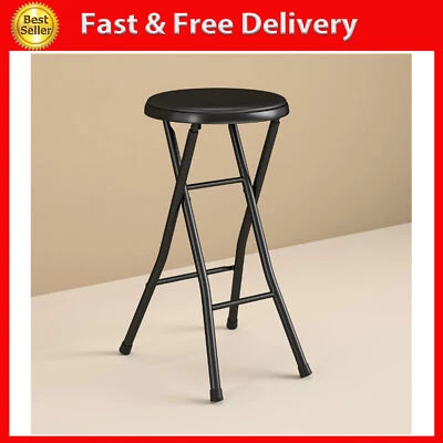 Mainstays Folding Metal Stool, Black - Image 1 of 4