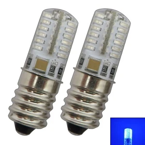 2x E14 LED Blau / Blaulicht Dekolicht Kühlschrank Kühlschranklampe blaues Licht - Bild 1 von 6
