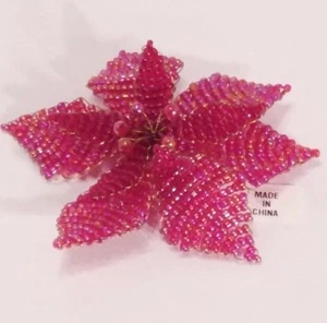 Broche/broche firmado con cuentas de pascua/flor Lee Angel nuevo de lote antiguo vintage - Imagen 1 de 2
