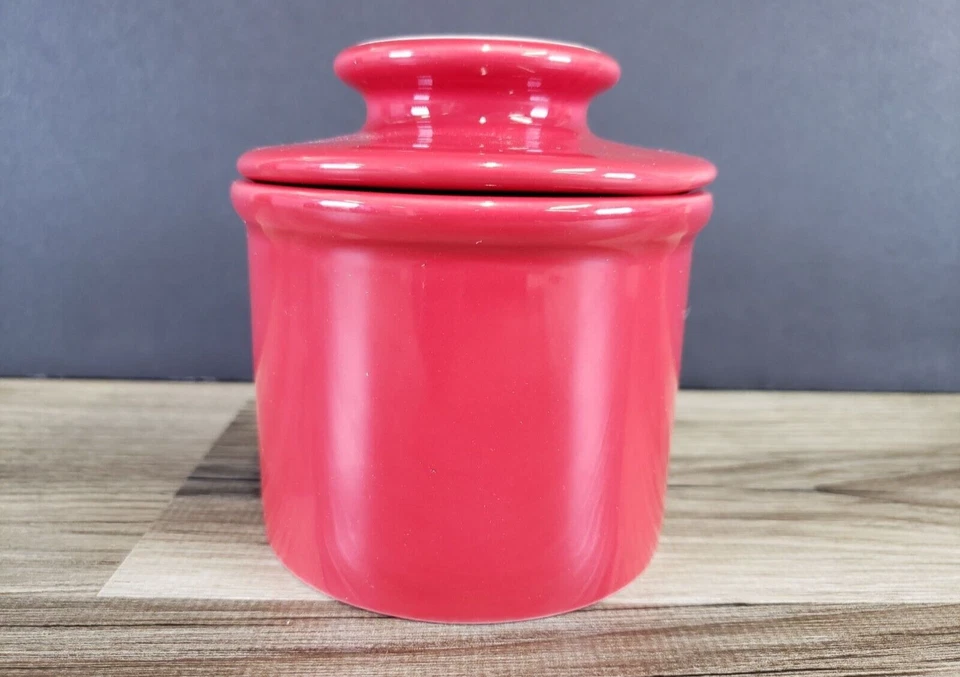 BUTTER BELL CROCK Red Ceramic 4.25" TALL - Image 1 of 4