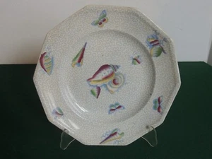 Antiguo Staffordshire Sea Shell & Butterfly 9 1/4" Placa Ironstone Transferware - Imagen 1 de 10