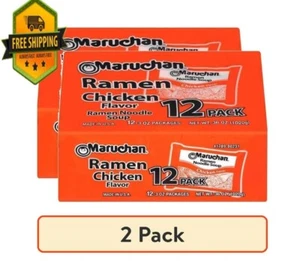 (24 Pack) Maruchan Ramen Noodle Chicken Flavor Soup 3 oz, 12 Count - Picture 1 of 11