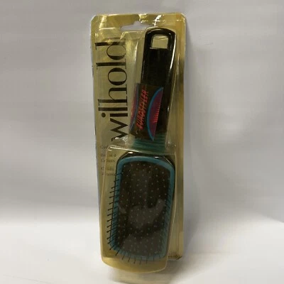 NOVO Vintage 1999 NOS Neon Azul Wilhold Eurostyler Escova Almofada Cabelo Molhado Seco NOS - Imagem 1 de 4