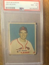 1949 Bowman #190 Jim Hearn PSA 8