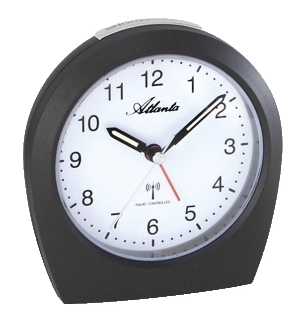 Atlanta 1824-4 Wecker Funkwecker analog Licht Alarm WEISS grau