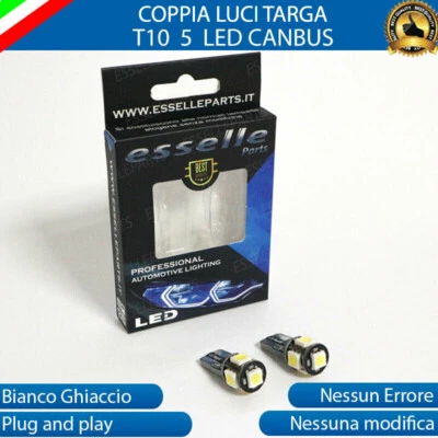 LUCI TARGA RENAULT KANGOO LAMPADE CANBUS T10 W5W 5 LED 6000K LUCE BIANCA - Immagine 1 di 4