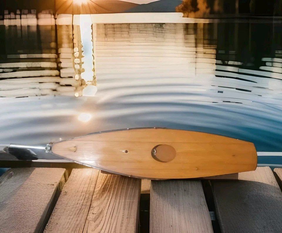 Antique Wooden Pond Boat Model Sailboat Yacht Nautical Collectible 3.3 Ft Long  - Image 1 of 4