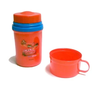 DISNEY Cars Lightning McQueen Kids School Thermal Drinkware Tumbler with Mug Cup - Picture 1 of 5