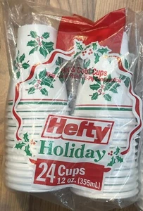 ¡24 tazas de Navidad de espuma de poliestireno fuerte de colección selladas! Nuevo de Lote Antiguo 1997 Caliente/Frío 12 Onzas - Imagen 1 de 1
