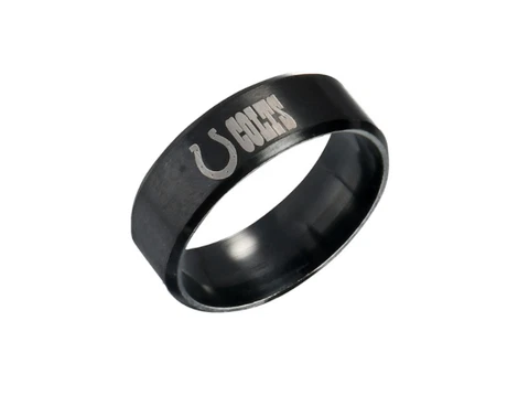 New Indianapolis Colts Black Stainless Steel Engraved Ring Sizes 8 9 10 11 12 13 Cover