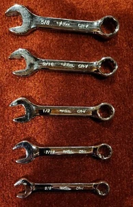 K-Tool International 5pc High Polish Stuby Wrench Set 5/8,9/16,1/2,7/17,3/8 NEW - Picture 1 of 1