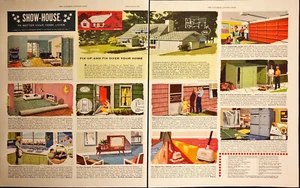 1955 Show House 2 PAGE Vintage Print Ad Fix Up Fix Over Your Home Before After - Picture 1 of 6