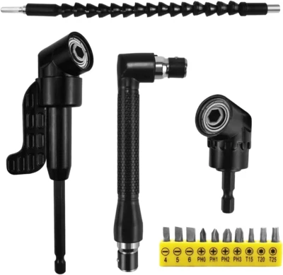 Kit 14pz Mandrino Snodo Avvitatore Trapano Angolare 105° Prolunga Flessibile - Immagine 1 di 4