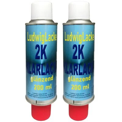 LUDWIGLACKE 2 Spray 2K Spécial Vernis Transparent 200ml Très Brillant Résistant À L'Essence