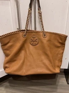 Tory Burch East West Large Leather Shoulder Purse Tote Bag Vintage Handbag - Picture 1 of 11