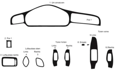 Wood Look Dash Trim Kit for 1999-2004 Subaru Legacy Auto Interior Panel - Image 1 of 4