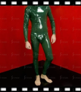 Latex Catsuit For Men Jumpsuit Cod Piece Back 2 Way Zip Cool Customize 0.4mm B30