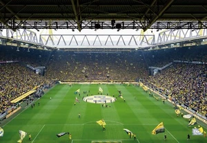 BVB Fototapete Borussia Dortmund Tapete Schwarz Gelb Fußball-Stadion Fan Choreo - Bild 1 von 3