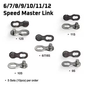 6 7 8 9 10 11 12 Speed Master Link Chain Joiner Quick Link Fit SHIMANO SRAM KMC - Picture 1 of 7