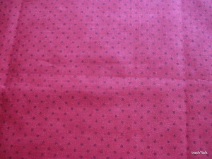 Vintage 70s red Christmas cotton fabric remnant gold polka dot 35" x 32" - Picture 1 of 2
