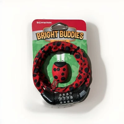 NEW Schwinn Bike Combination Lock Cable bright buddies ladybug with Light.  - Image 1 of 2