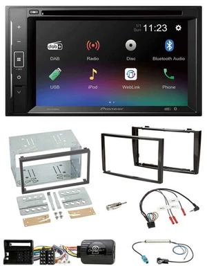 Pioneer Bluetooth Lenkrad USB 2DIN DAB DVD Autoradio für Peugeot 308 07-09 schwa - Bild 1 von 4