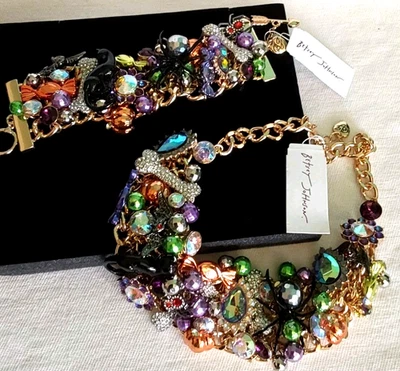 Betsey Johnson Statement Necklace & Bracelet Set Halloween Charms NWT Retired - Image 1 of 4