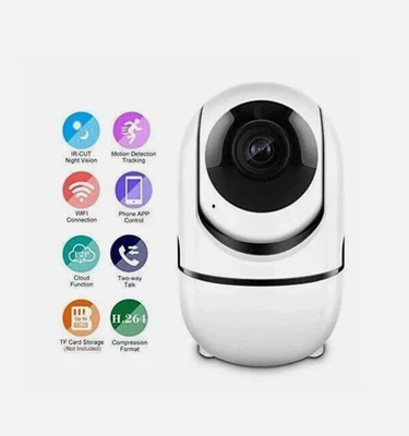 Telecamera Sorveglianza WiFi IP Wireless Interno HD Visione Notturna Camera - Immagine 1 di 4