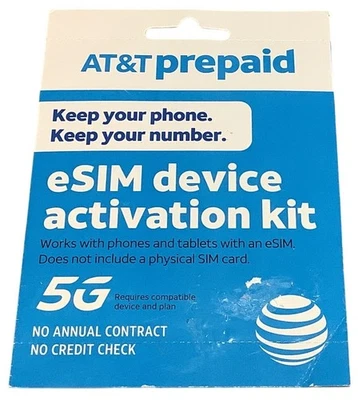 ATT AT&T prepaid eSIM card activation kit. eSIM only - NO PLAN INCLUDED - Image 1 of 2
