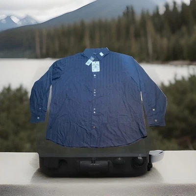 Camisa de Vestir Pelle Pelle 6XL Botón NUEVA Manga Larga Negra Bordada $99 Foto 1 de 4