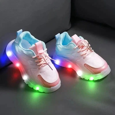 Zapatillas deportivas LED intermitentes de malla ligera talla 9,5 para niños pequeños (28) Foto 1 de 4