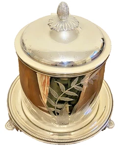 Antique 1870's English K & Co Silver Plated Footed Biscuit Barrel - Picture 1 of 8