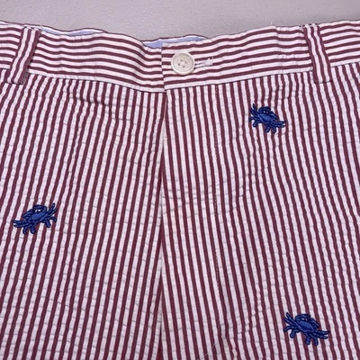 Brooks Brothers 346 Shorts (38) 38x9  Mens Seersucker Red Striped Crabs AOP - Image 1 of 4