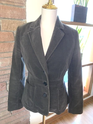 Banana Republic Velvet Corduroy Blazer Size 6 Fitted Taupe Brown - image 1 of 4