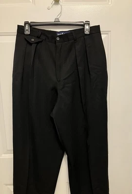 Pantalones de vestir plisados de lana negros para mujer Lauren Ralph Lauren talla 14 *DEFECTUOSOS Foto 1 de 4