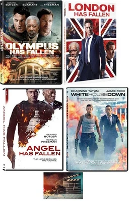 Olympus Has Fallen / London Has Fallen / Angel Has Fallen White House Down DVD Foto 1 de 4