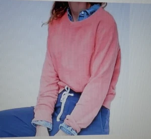 NWOT J Crew Womens SUNWASHED Orange Vintage Fleece Terry Cotton Crew XS - Picture 1 of 5