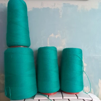 British Blue Faced Leicester Yarn 1kg Green Wool Knitting Crochet Weaving - Image 1 of 3