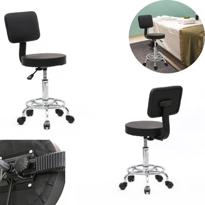 FCH Schwarz: Arbeitshocker-Drehbar,rollbar,bequemer Sitz-Einzigartige Design DE