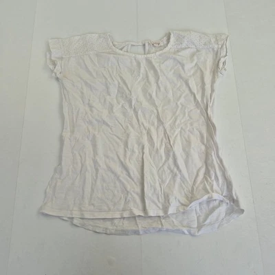 FAT FACE T-Shirt 8 Blanco Mujer 100% Algodón Ojales Manga Corta Casual - Imagen 1 de 4