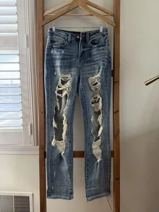 Judy Blue Jeans 3/26 Distressed Destroyed Grunge Torn Ripped Casual Boho - Bild 1 von 7