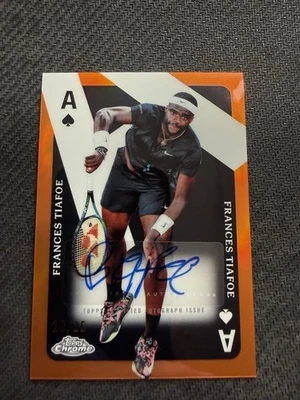 2024 Topps Cromo Tenis Frances Tiafoe Ases Auto Naranja Refractor 10/25 CCA-FT Foto 1 de 4