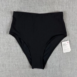 Lululemon Waterside Seersucker Swim Bottom Size Extra Small Black High Waist NWT - Picture 1 of 11
