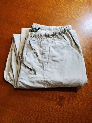 L.L. Pantalones informales Bean Ripstop para mujer talla LG 36x32 beige chino algodón elástico Foto 1 de 4