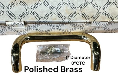 "Tirador de mango Baldwin 2743-030 8"" acabado de latón pulido CTC NUEVO DE STOCK descontinuado" Foto 1 de 4