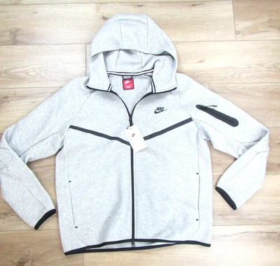 NUEVO 2025 NIKE $135 HOMBRE TECNOLOGÍA POLAR CORTAVIENTOS CHAQUETA SUDADERA CON CAPUCHA CREMALLERA GRANDE GRIS L Foto 1 de 3